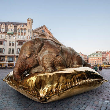 Large Sleeping Beauty Elephant (Bronze Sculpture)