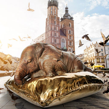 Large Sleeping Beauty Elephant (Bronze Sculpture)