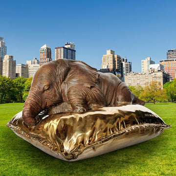 Large Sleeping Beauty Elephant (Bronze Sculpture)