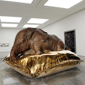 Large Sleeping Beauty Elephant (Bronze Sculpture)