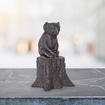 Lewis the Koala on Log (Bronze Sculpture, Pocket Size)