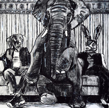 There's an elephant in the room (Original Painting)