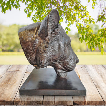 Gahiji the African Lioness Was a Face of the Wild (Bronze Sculpture)