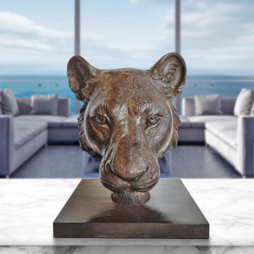 Gahiji the African Lioness Was a Face of the Wild (Bronze Sculpture)