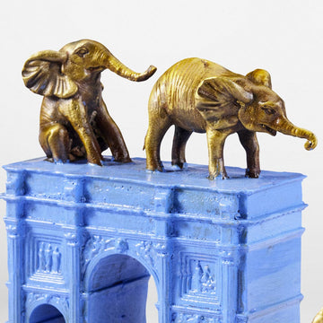 They Loved the Orphan Elephants in London (Bronze Sculpture, Miniature)