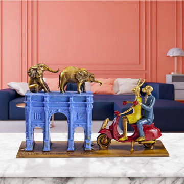 They Loved the Orphan Elephants in London (Bronze Sculpture, Miniature)