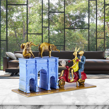 They Loved the Orphan Elephants in London (Bronze Sculpture, Miniature)