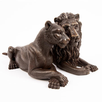 The Lions Loved Each Other (Bronze Sculpture)