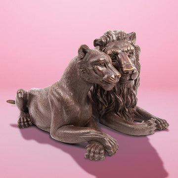 The Lions Loved Each Other (Bronze Sculpture)