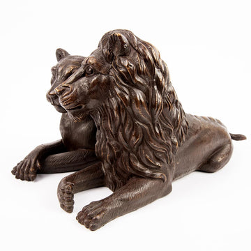 The Lions Loved Each Other (Bronze Sculpture)