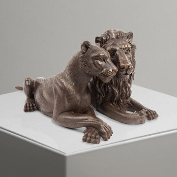 The Lions Loved Each Other (Bronze Sculpture)