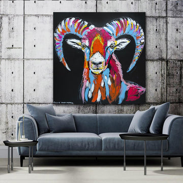 Maurice the Mouflon Was Looking Forward to Traveling to Far Away Places (Original Painting)