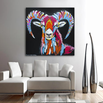 Maurice the Mouflon Was Looking Forward to Traveling to Far Away Places (Original Painting)