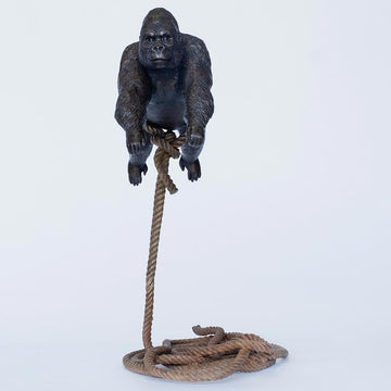Flying Gorilla on Short Rope (Bronze Sculpture)