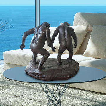 Chimp Friendship (Medium Bronze)