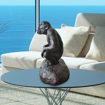 Chimp Hooting (Medium Bronze)