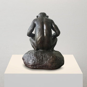 Chimp Hooting (Medium Bronze)