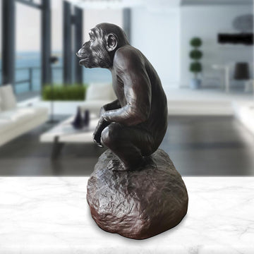 Chimp Hooting (Medium Bronze)