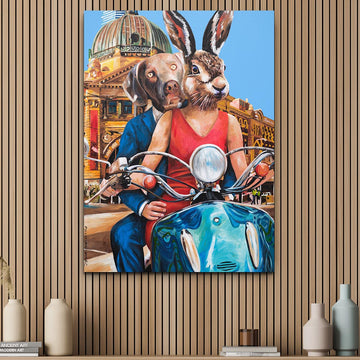 The Vespa Riders in Melbourne (Original Painting)