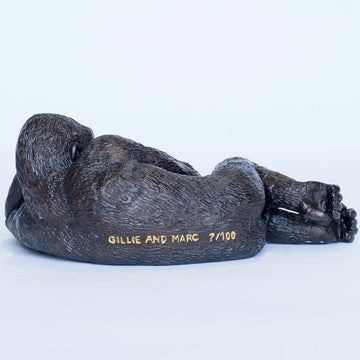 Gorilla Will Pear for Love (Bronze Sculpture, Miniature)