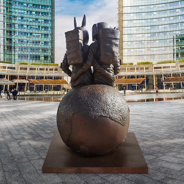 They Loved Each Other to the Moon and Back and More (Bronze Sculpture)