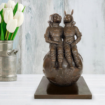 They Loved Each Other to the Moon and Back (Bronze Sculpture)