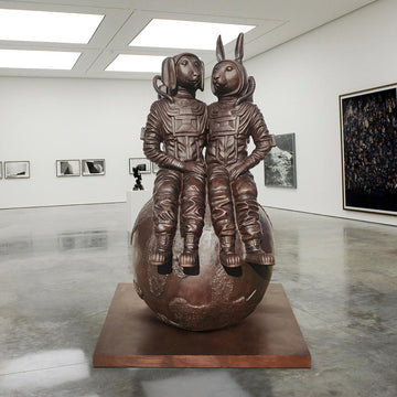 They Loved Each Other to the Moon and Back and More (Bronze Sculpture)