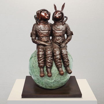 They Loved Each Other to the Moon and Back (Bronze Sculpture)