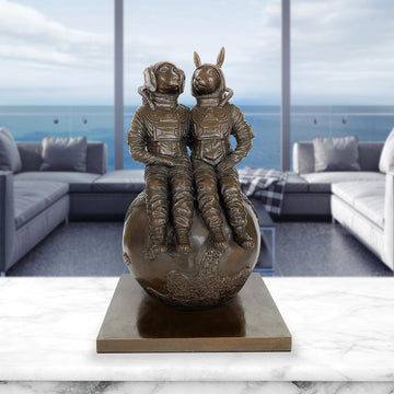 They Loved Each Other to the Moon and Back (Bronze Sculpture)