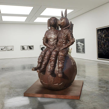 They Loved Each Other to the Moon and Back and More (Bronze Sculpture)