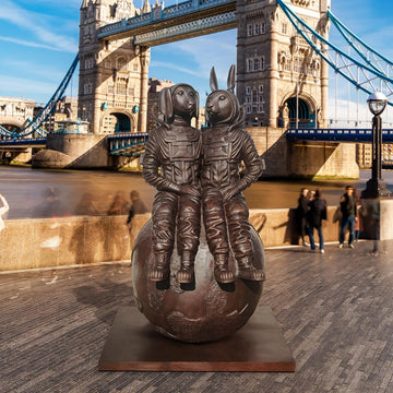 They Loved Each Other to the Moon and Back and More (Bronze Sculpture)