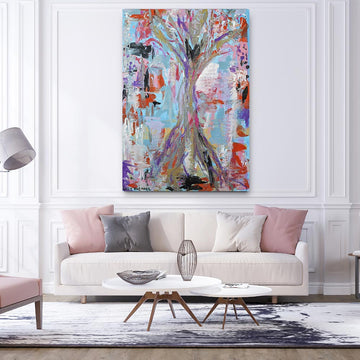 The Moreton Bay Fig Welcomes the Morning Sun in August (Original Painting)