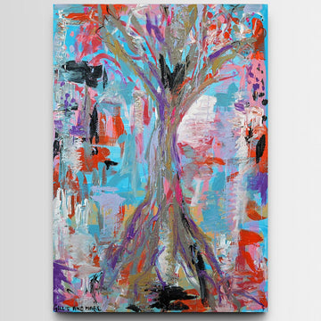 The Moreton Bay Fig Welcomes the Morning Sun in August (Original Painting)