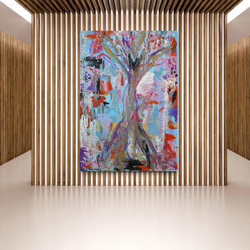 The Moreton Bay Fig Welcomes the Morning Sun in August (Original Painting)