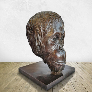 Borneo the Tapanuli Orangutan Was a Face of the Wild (Bronze Sculpture)