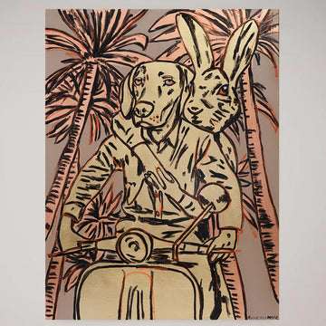 Palm Heaven on a Vespa (Original Painting)