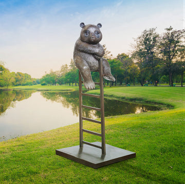 The Panda Took One Giant Step Up (Bronze Sculpture)
