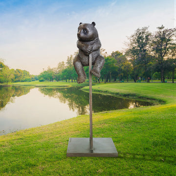 The Panda Took One Giant Step Up (Bronze Sculpture)