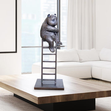 Panda Reaches New Heights (Bronze Sculpture)
