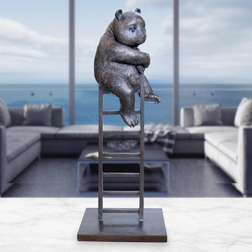 Panda Reaches New Heights (Bronze Sculpture)