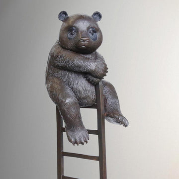 Panda Reaches New Heights (Bronze Sculpture)