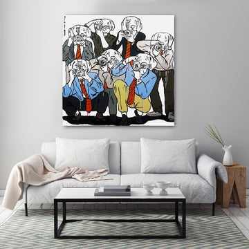 The paparazzi dogs standing (Original Painting)