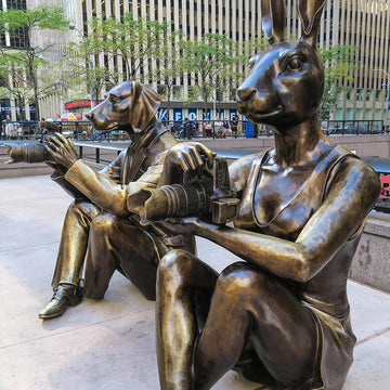Paparazzi Dogman & Paparazzi Rabbitwoman (Bronze Sculpture)