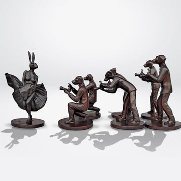 Pap Dogs Love Marilyn (Bronze Sculpture, Miniature Collection)