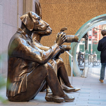 Paparazzi Dogman & Paparazzi Rabbitwoman (Bronze Sculpture)