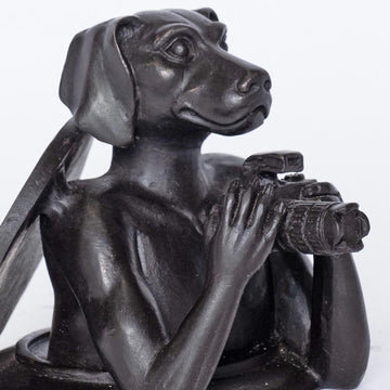 Paparazzi Dog Comes Out into a Better Tomorrow (Bronze Sculpture, Pocket Size)