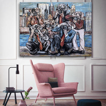 The Paparazzi in N.Y.C (Original Painting)