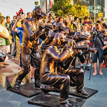 Paparazzi Dogs (Bronze Sculpture)
