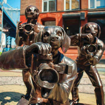 Paparazzi Dogs (Bronze Sculpture)