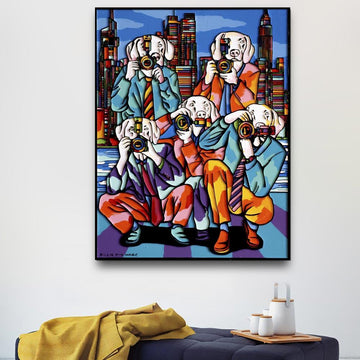 The paparazzi dogs saw something they could never believe they saw (Original Painting)